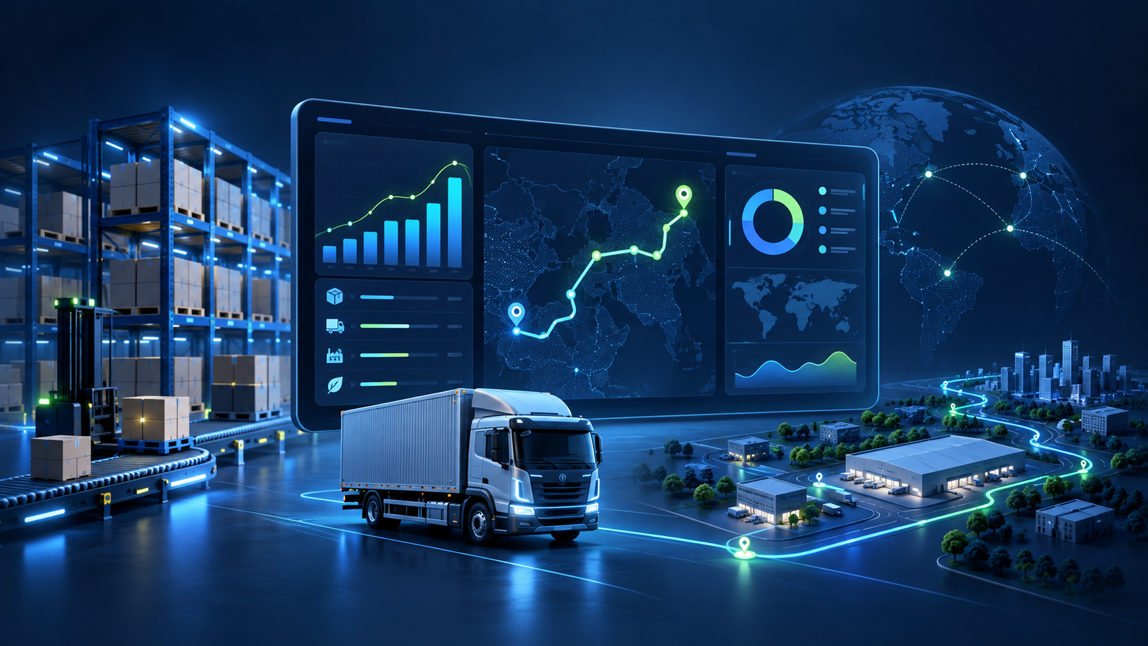 Panel de soluciones empresariales para cadena de suministros